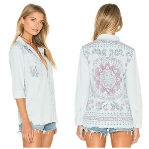Pandora Denim Shirt Jean Jacket Chambray Blouse Spell Designs S Buttondown jeans